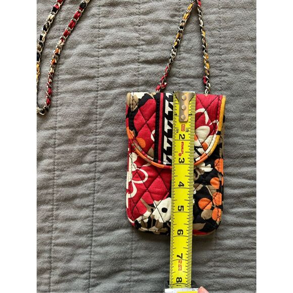 VERA BRADLEY CROSSBODY Bittersweet  CELL PHONE BAG SILVERTONE & FABRIC CHAIN RET - Picture 9 of 13